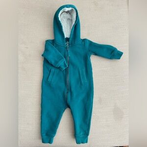 Primary Fleece Lined Zip Romper 6-12M
